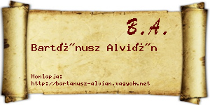 Bartánusz Alvián névjegykártya